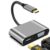 Hub USB C com HDMI 4K, VGA 1080P, conversor adaptador tipo C para HDMI/VGA, capa de alumínio compatível com MacBook Pro/Air, iPad Pro, iMac, iPhone 15 Pro/Pro Max, XPS, Thinkpad