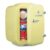ICEBOX IBMF4SUN Geladeira para quarto, cuidados com a pele, refrigerador portátil e aquecedor de maquilhagem, para escritório e frigorífico doméstico, mini (4 L / 6 latas), amarelo sol