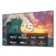 iFFALCON Smart TV Classe QLED 4K de 75 polegadas, TV mural ultrafina, 144Hz, HDR, modo artístico com arte AI, ampla gama de cores, Dolby Vision IQ, Dolby Atmos, Google Assistant Voice Remote (modelo
