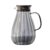 Jarra 1,8L De Vidro Borossilicato e Aço Inox Buffet Restaurante Cozinha Mesa Suco Água(Cinza Fumê)