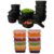 Kit 25 Potes Plástico Herméticos conjunto com tampa e vedação forte transparência para identificar alimentos empilháveis ideal para marmitas e porções fácil de usar e lavar freezer (Preto)