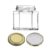 Kit 3 unidades – Pote de vidro Sextavado Reto – 150 ml – Tampas Douradas