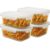 Kit 4 Potes de Vidro 1045ml com Tampa Hermética Retangular – Ideal para Freezer, Micro-ondas, Geladeira, Marmita 4 Travas Resistente Altas Temperaturas Organização