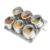 Kit 6 Potes Porta Condimento Inox Magnético Com Base Suporte Imã 75ml Organizador Cozinha