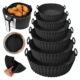 Kit Com 6 Formas De Silicone Para Air Fryer Reutilizável Cesta Redonda Fritadeira Eletrica Universal Para Todos Os Modelos Antiaderente Com Alça Para Forno E Microondas
