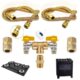 Kit Duplo de Instalação para Gás Encanado, Mangueira Trançada Dourada com Válvulas, Compatível com Cooktop, Fogão e Forno Brastemp, Electrolux, Consul (1,50 Metros)
