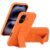 LAUDTEC Capa de silicone com suporte compatível com iPhone 16, suporte vertical e horizontal, alça de mão de metal, capa flexível de silicone líquido macio para iPhone 16 (laranja)