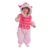 Macaquinho unissex de flanela para bebê, fantasia de animal com capuz, roupa de desenho animado rosa
