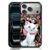 MMYAJT Capa de telefone Graceful Marie Cat compatível com iPhone 17 Pro Max — Capa de iPhone de renda dourada à prova de choque com rosas rosa fúcsia presente para meninos meninas homens mulheres