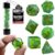 Monster Gelatinous Premium Dice Set- 7 Green Polyhedral Dice Set w Cubes Victim & Treasure Within- Handmade Premium Resin Infused w Luck- Compatible with D&D Dungeons Dragons MTG Magic & All RPG Games