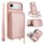 MRRSIWEI Capa tipo carteira transversal para Apple iPhone 17 Air, couro PU com compartimentos para cartões, suporte de cordão, capa à prova de choque para Apple iPhone Air. Bolsa rosa