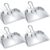 Mumufy Pacote com 4 pá de lixo de metal resistente, grandes e largas, para uso doméstico, ferramenta de limpeza de detritos, ideal para uso doméstico e comercial (prata, 40,6 cm)