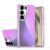 MVVKKY Capa protetora de celular luxuosa, dupla camada, antiqueda, para Galaxy A24 4G (roxa)