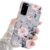 Ownest Capa compatível com Samsung Galaxy S20 FE 5G com flores roxas e folhas cinzas para meninas mulheres folhas com padrão de flores elegante e macia TPU protetora para Samsung Galaxy S20 FE-Flowers