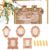 Pacote com 5 mini molduras vintage, pequenas molduras douradas de resina para pendurar na parede, decoração de árvore de Natal e casamento, enfeites pequenos para exibição de fotos