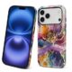 Punmada Capa para iPhone 17 Pro, capa rígida híbrida à prova de choque de silicone para iPhone 17 Pro, estampa colorida de dispersão de pistilo mármore