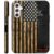 RAUEDWDJS Capa para Samsung Galaxy A16 5G, compatível com carregamento sem fio, capa protetora híbrida robusta à prova de choque de camada dupla 6,7 polegadas 2024, bandeira americana marrom