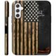 RAUEDWDJS Capa para Samsung Galaxy A16 5G, compatível com carregamento sem fio, capa protetora híbrida robusta à prova de choque de camada dupla 6,7 polegadas 2024, bandeira americana marrom