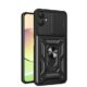 RKINC Capa para Samsung Galaxy A05 com capa deslizante para câmera e anel giratório com suporte de grau militar à prova de choque com suporte magnético para carro, preta