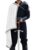 Runcati Xale renascentista masculino meio ombro capa medieval samurai manto LARP guerreiro ren faire fantasia de Halloween, Branco, G