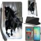 Salanheo Capa carteira para Samsung Galaxy A26 / A17 5G, com [3 compartimentos para cartões], fecho magnético com suporte, capa protetora de couro PU à prova de choque de 17 cm, neve e cavalos
