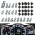 Shakas 20 peças de 74 luzes LED para painel de carro, lâmpada LED T5 37 74 com soquete de trava giratória, conjuntos de lâmpadas de substituição do indicador do console central do veículo, para a