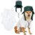 SilTriangle 2 peças de roupão de banho de cachorro primo de Natal com chapéu, toalha de secagem rápida, super absorvente, pijama para cães, casaco de secagem aconchegante para após o banho, adequado