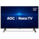 Smart TV AOC 32” HD Roku TV (32S5045/78) – Modelo 2024 – Compatível com Alexa, Google Assistente e Apple Home