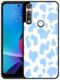 SM CASES Capa para Moto G Fast – Capa protetora à prova de choque com estampa animal de pele de vaca azul design impresso 2D capa protetora de borracha TPU à prova de choque para Moto G Fast