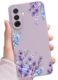 SOPROCAS Capa para Samsung Galaxy A36 5G, lindo design floral para mulheres e meninas, capa de telefone de silicone líquido com proteção contra quedas e forro de microfibra à prova de choque, flor de