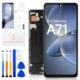 Substituição de tela para Samsung Galaxy A71 4G LCD Display A715 para Galaxy A71 4G Digitalizador Touch Screen Assembly SM-A715F, SM-A715W, SM-A715F/DS (preto com moldura, sem função de impressão de
