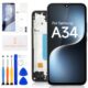 Tela de substituição para Samsung Galaxy A34 5G para Samsung A34 5G A346 LCD A346E A346B A346M Digitalizador Touch Screen Montagem completa com ferramentas de reparo (preto com moldura, sem impressão