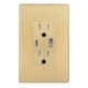 TOPGREENER 5.8A Ultra-High-Speed 3-Port USB Wall Outlet, 15A Tamper-Resistant Receptacles, Compatible with iPhone SE/11/XS/XR/X/8/7, Samsung Galaxy S20/S10/S9/S8/Note, LG, HTC & More, UL Listed, Gold