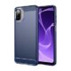 Vavies Capa para Galaxy A07/Galaxy M07 Capa de fibra de carbono Slim Soft TPU Capa protetora à prova de choque à prova de choque para Samsung Galaxy A07 azul marinho