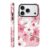 Vulfwela Capa de telefone para iPhone 17 Pro Max de 6,9 polegadas, lindas flores elegantes, estampa de flores de pêssego, rosa, design estético, capa de telefone TPU macio e capa de proteção traseira