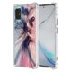 WEIOUHR Capa para celular Galaxy A71 4G Samsung A71 4G transparente TPU macio, design de padrão abstrato, leve resistente a choques e arranhões, para Samsung Galaxy A71 4G (azul escuro rosa)