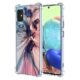 WEIOUHR Capa para celular Galaxy A71 5G Samsung A71 5G transparente TPU macio, design de padrão abstrato, leve resistente a choques e arranhões, para Samsung Galaxy A71 5G (azul escuro rosa)