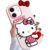WONLEED Capa compatível com iPhone 16 Plus, linda capa de telefone de gato kawaii, personagem 4D, capa rosa de silicone macio para crianças, meninas e mulheres (6,7 polegadas)