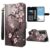 WZCJDHMJ Capa carteira para Samsung Galaxy S21 FE 5G com suporte para cartão de crédito alça de pulso destacável, capa de telefone flip magnética de couro PU para Samsung S21 FE 5G-flor de ameixa