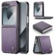 XKchatpt Capa de telefone para Samsung Galaxy Z Flip 6, capa de couro PU, antiarranhões, fina, à prova de choque, capa protetora para celular para Samsung Galaxy Z Flip 6 (Roxo)