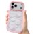 YKCZL Capa de telefone compatível com iPhone 17 Pro Max, urso fofo floral borboleta nuvem kawaii, capa de proteção feminina transparente TPU macio – rosa