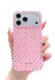 YUANLI Capa de telefone compatível com iPhone 17 Pro Max, capa de telefone de bolinhas linda moda estética design TPU capa de proteção fina para iPhone 17 Pro Max – rosa