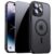 ZOZDOKG Capa para iPhone 14 Pro Max com protetor de tela de privacidade para câmera [apto para MagSafe] Capa magnética translúcida fosca à prova de choque para iPhone 14 ProMax, preta